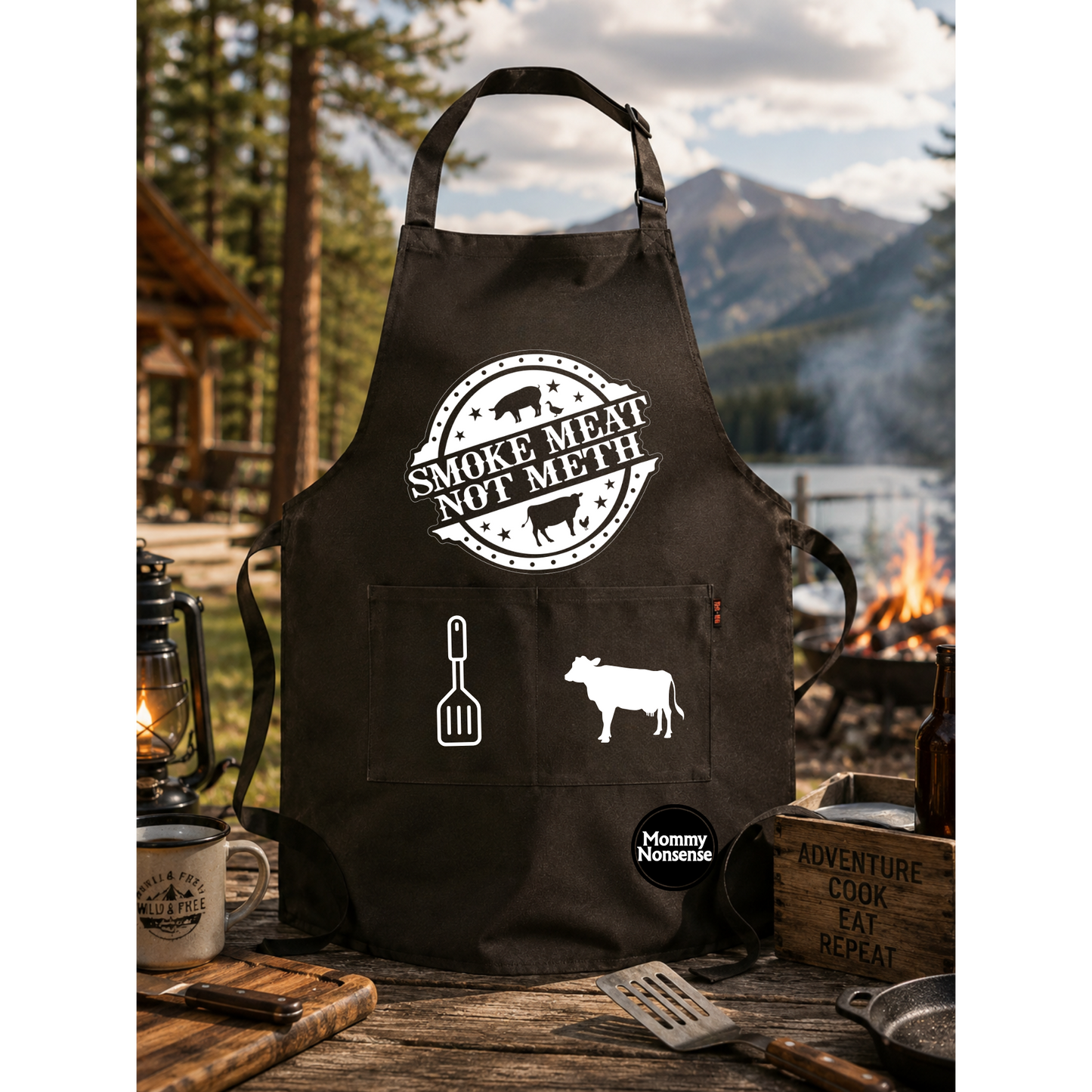 Smoke Meat Not Meth Grill Apron