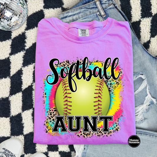 Softball Aunt- DTF TRANSFER (L693) DTF Transfer