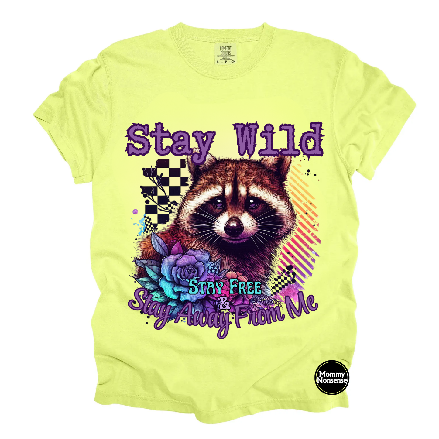 Stay Wild raccoon- DTF TRANSFER (L584) DTF Transfer