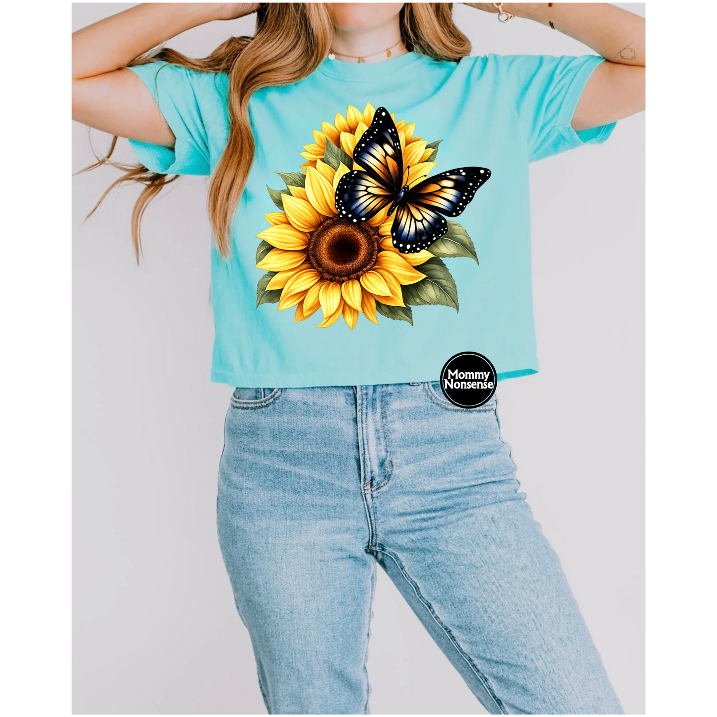 Sunflower and Butterfly- DTF TRANSFER (L752) DTF Transfer