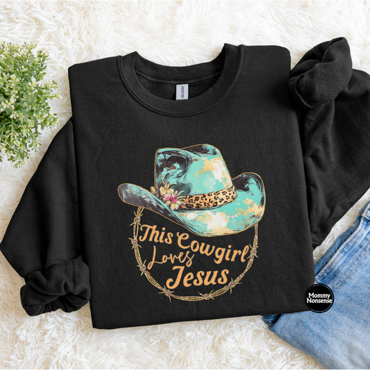 This Cowgirl loves Jesus - DTF TRANSFER (L430) DTF Transfer