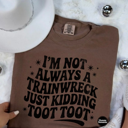 I'm Not Always A Train Wreck blk-DTF TRANSFER (H87) DTF Transfer