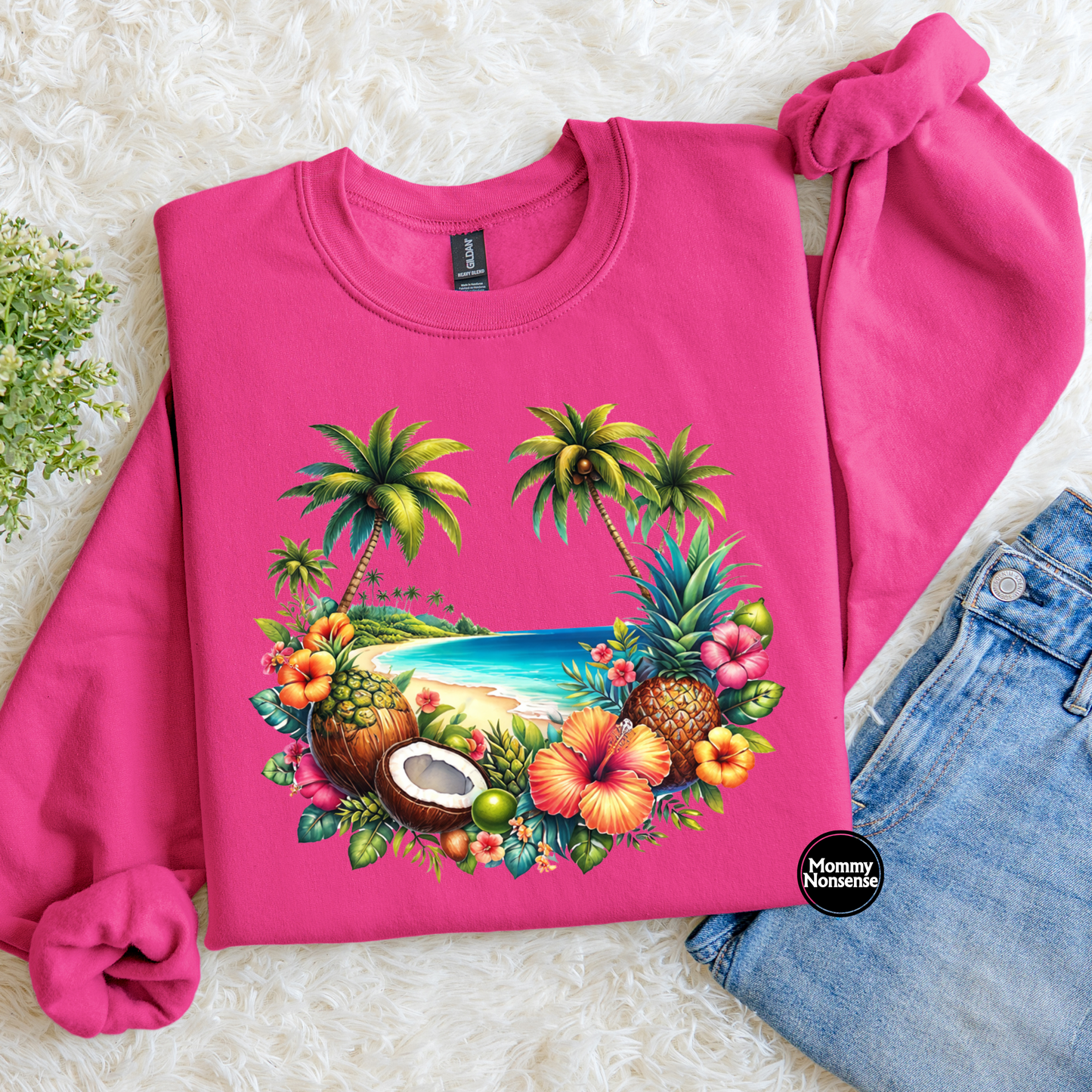 Beach Scene with palm trees- DTF TRANSFER (L573) DTF Transfer