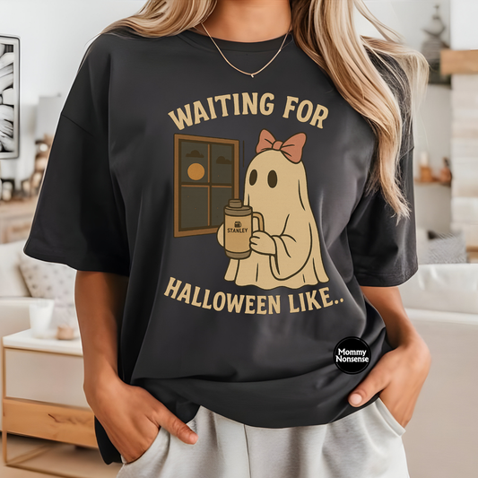 Waiting For Halloween Like... girl ghost with Stanley-DTF TRANSFER (H12) DTF Transfer
