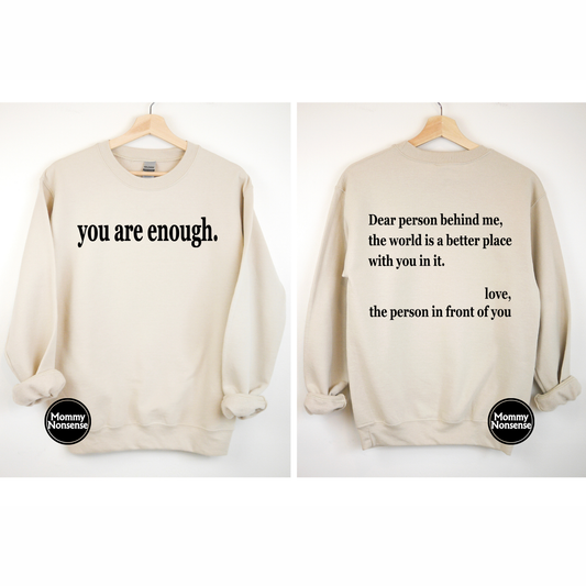 You Are enough (blk)- DTF TRANSFER (L459) DTF Transfer